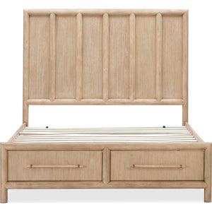 Dorsey Wooden Two Drawer Storage Bed in Granola