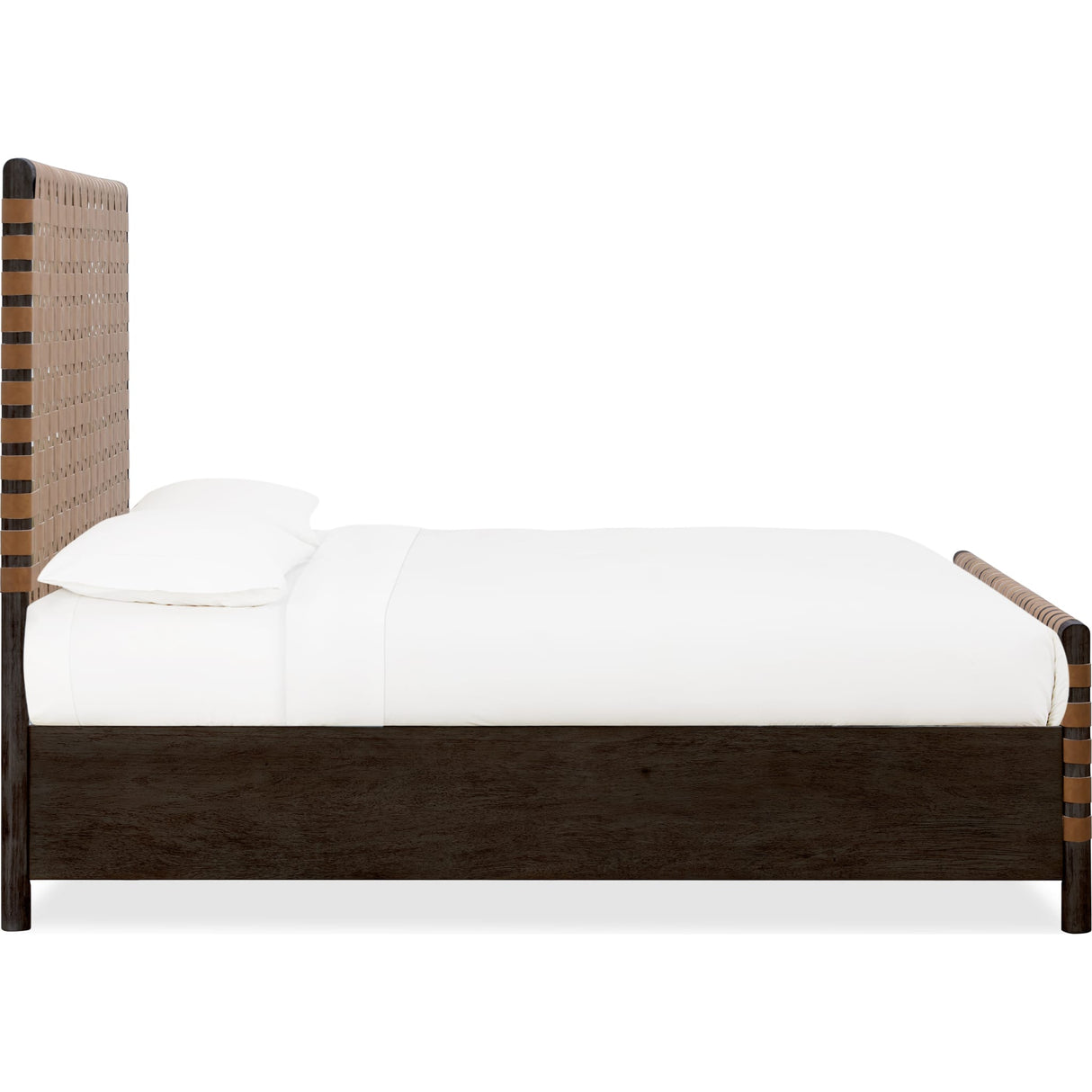 Dorsey Woven Panel Bed in Basalt Grey and Ginger