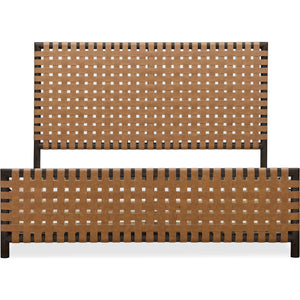 Dorsey Woven Panel Bed in Basalt Grey and Ginger