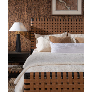 Dorsey Woven Panel Bed in Basalt Grey and Ginger