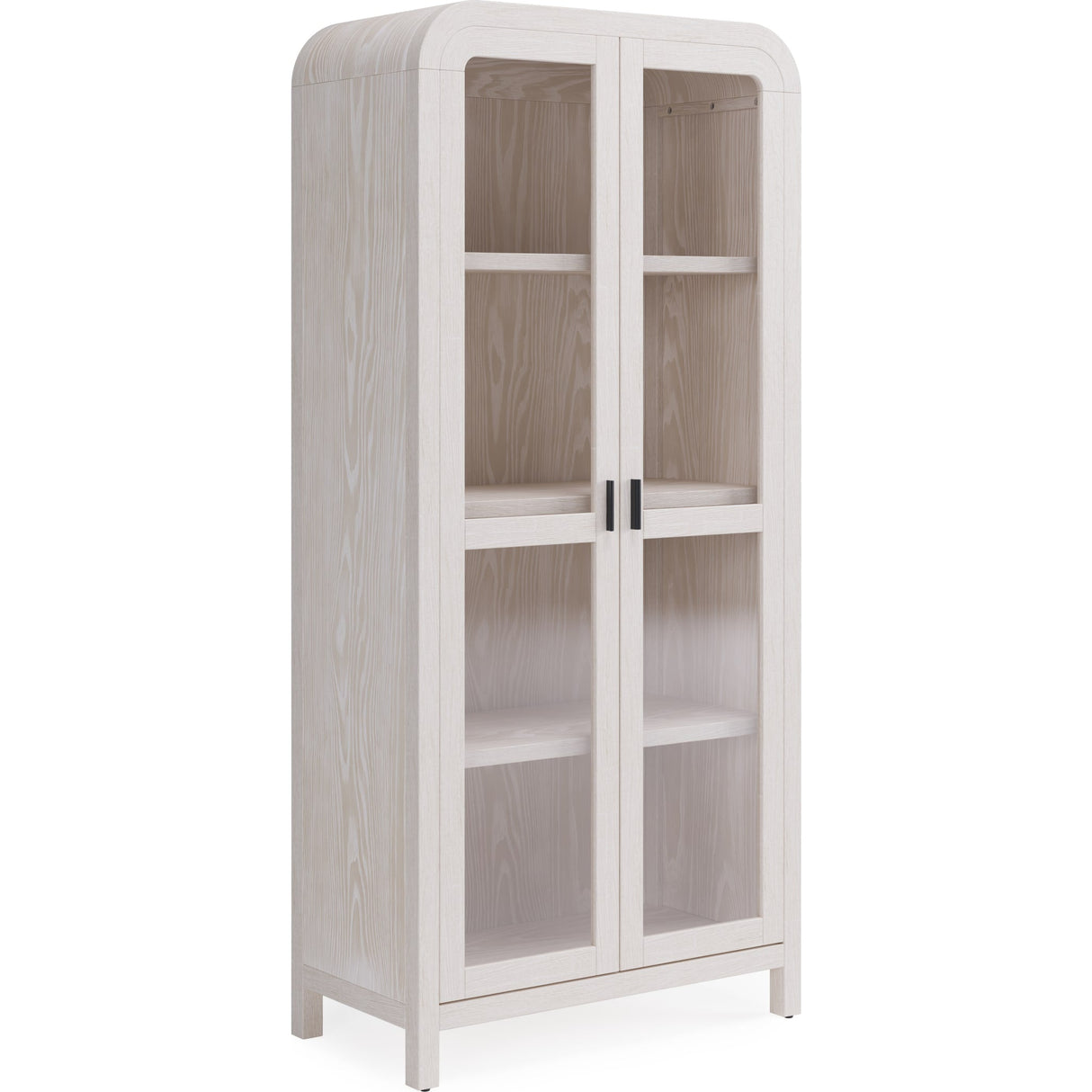 Drake Glass Door Wooden Bookcase in Sugar