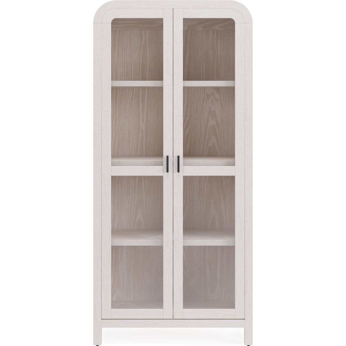 Drake Glass Door Wooden Bookcase in Sugar