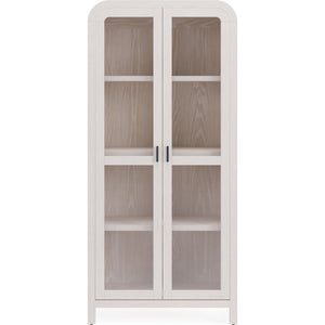 Drake Glass Door Wooden Bookcase in Sugar