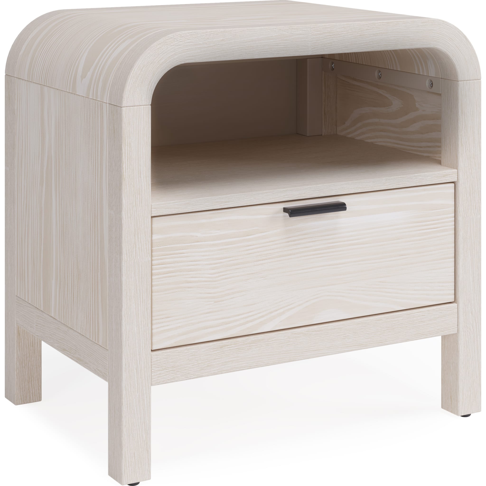 Drake One Drawer One Shelf USB-Charging Nightstand in Sugar