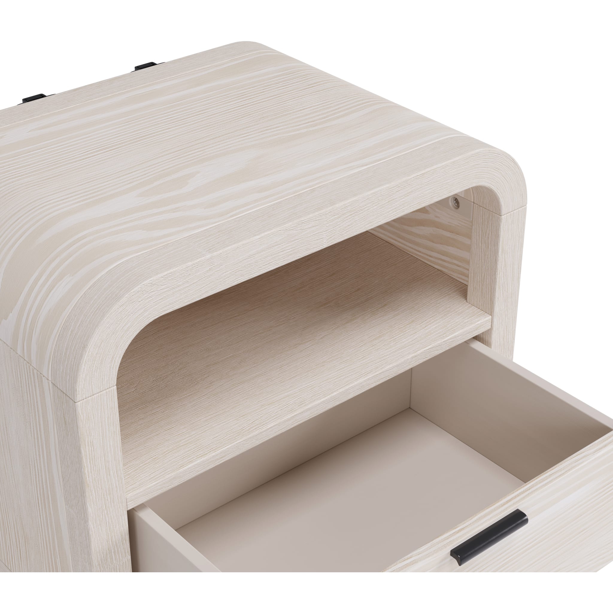 Drake One Drawer One Shelf USB-Charging Nightstand in Sugar