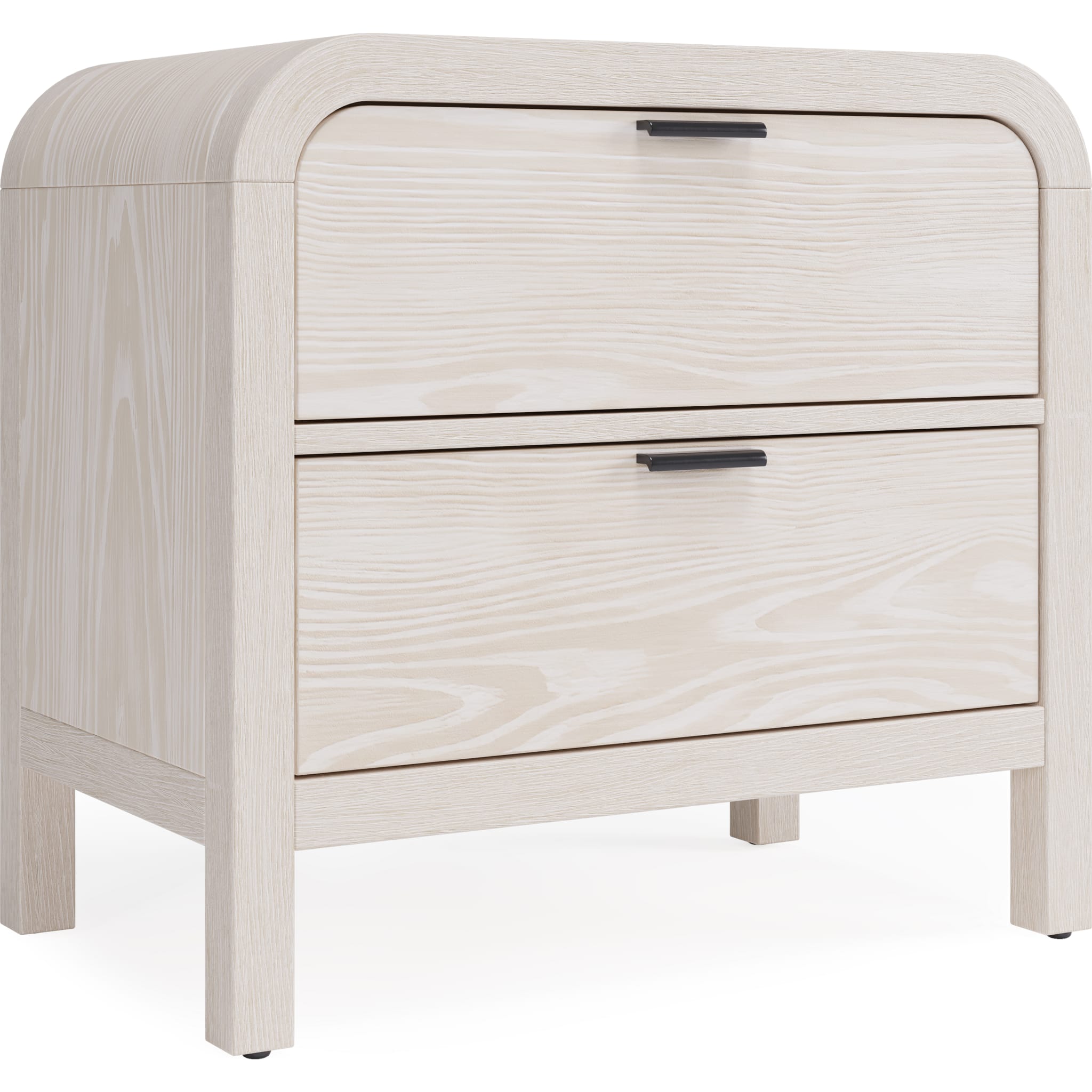 Drake Two Drawer USB-Charging Nightstand in Sugar