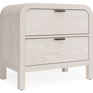 Drake Two Drawer USB-Charging Nightstand in Sugar