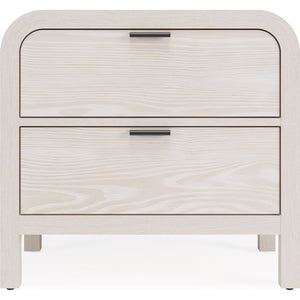 Drake Two Drawer USB-Charging Nightstand in Sugar