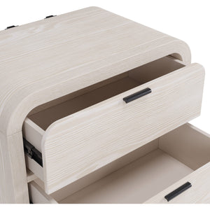 Drake Two Drawer USB-Charging Nightstand in Sugar