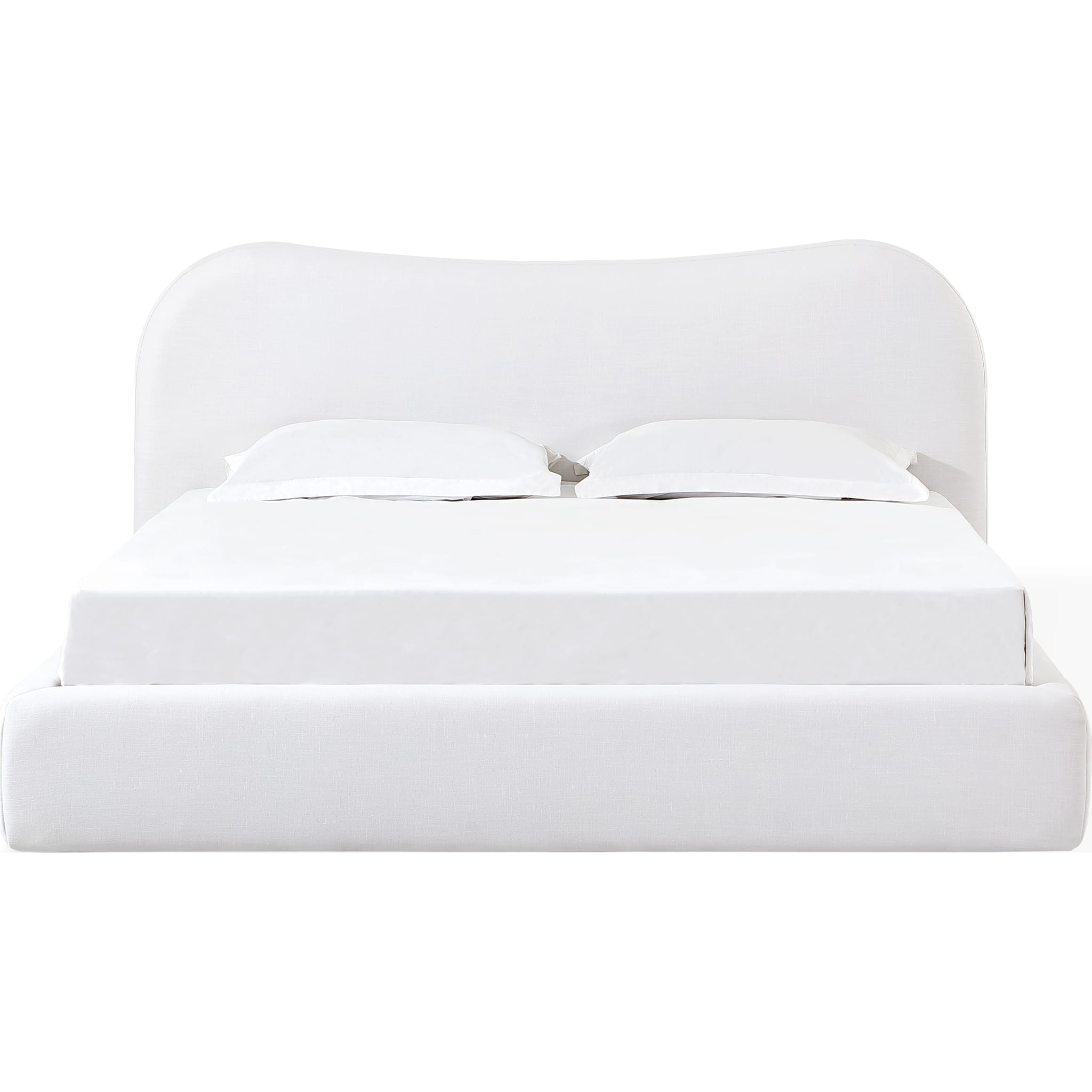 Elena Upholstered Bed in Vanilla Linen