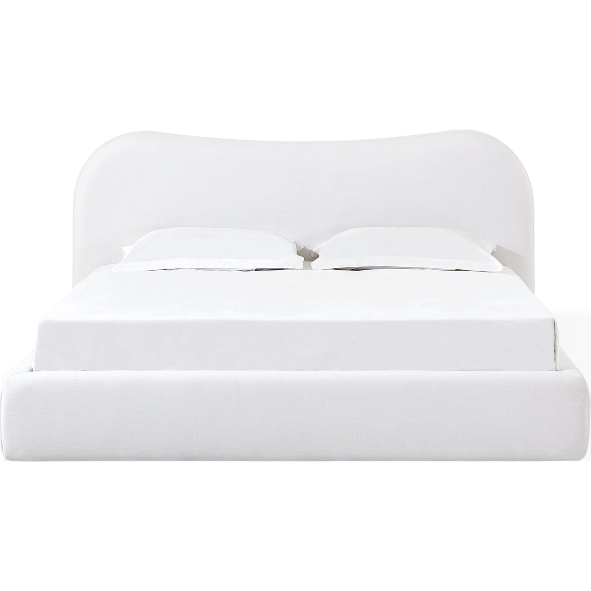 Elena Upholstered Bed in Vanilla Linen