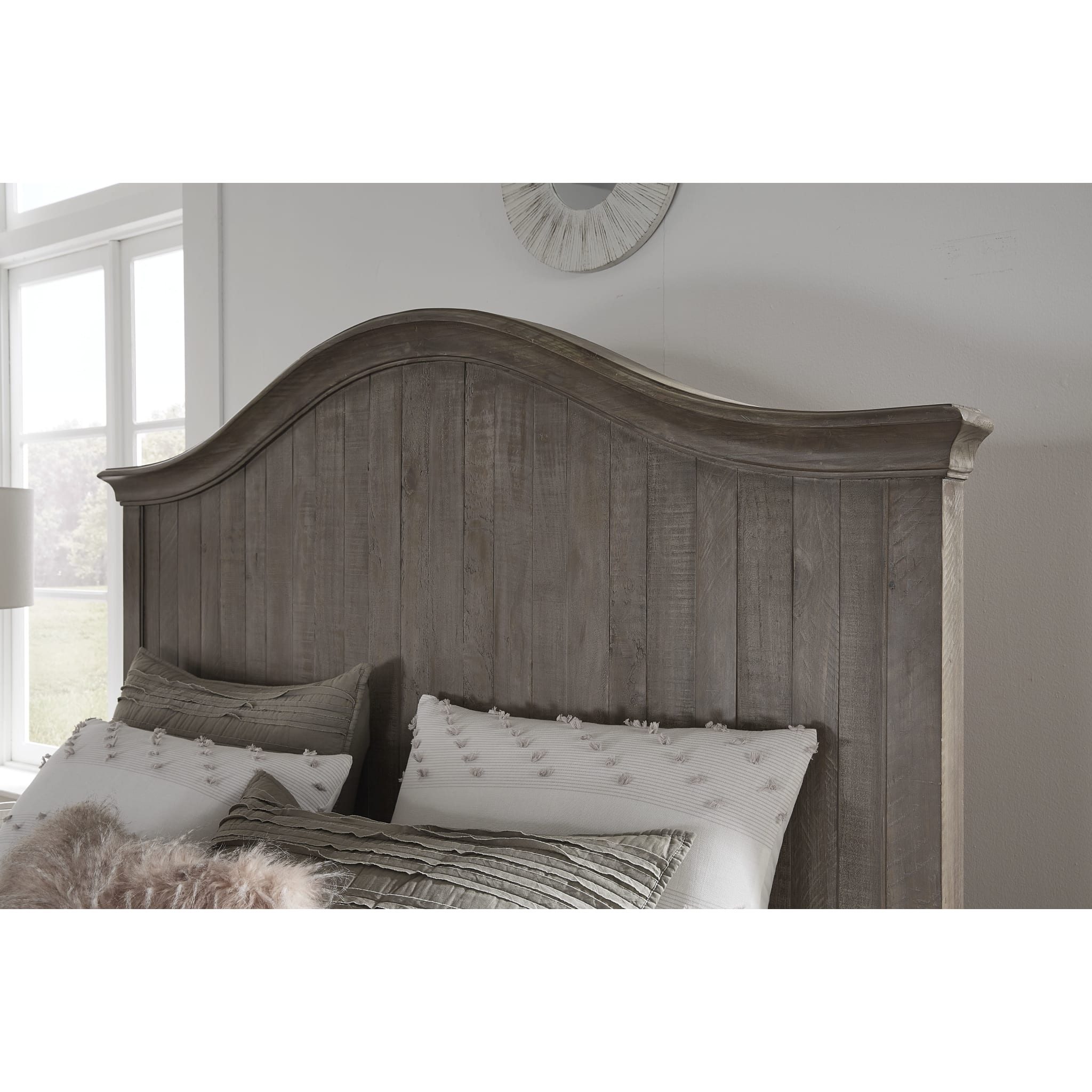 Ella Solid Wood Crown Bed in Camel