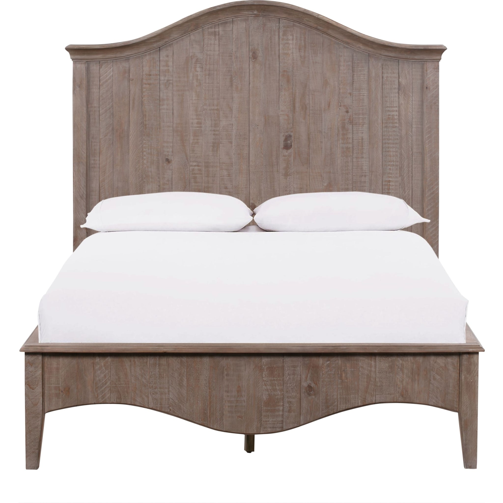 Ella Solid Wood Crown Bed in Camel