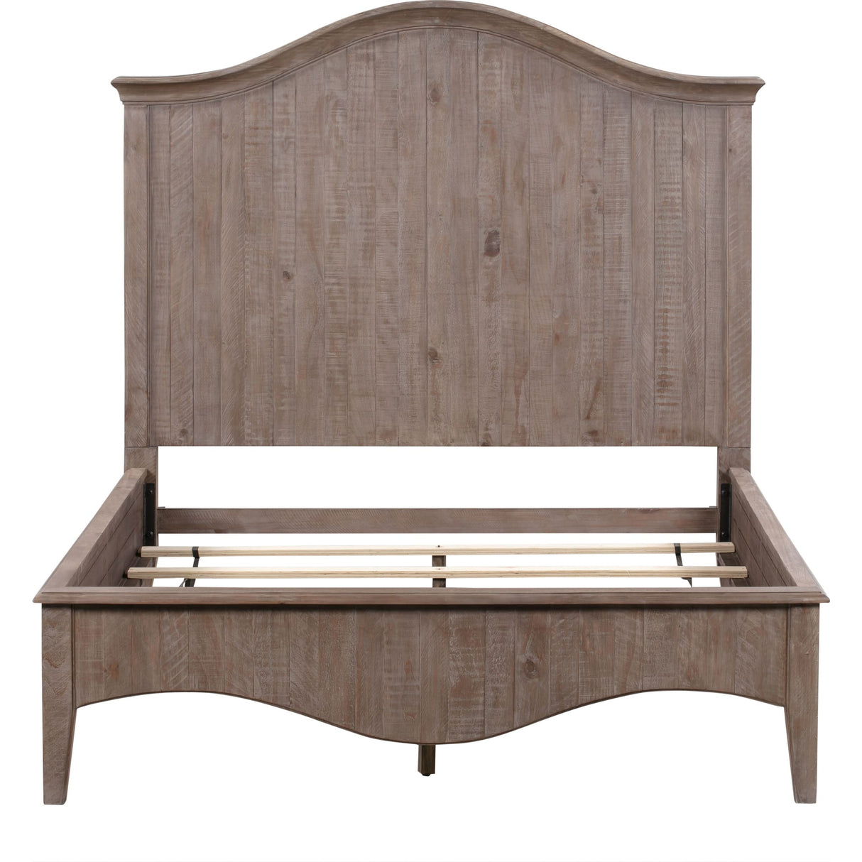 Ella Solid Wood Crown Bed in Camel