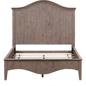 Ella Solid Wood Crown Bed in Camel