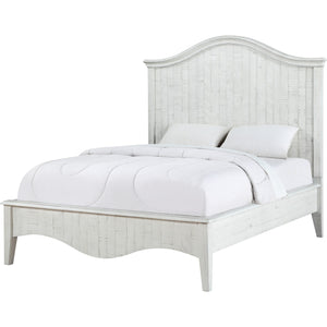 Ella Solid Wood Crown Bed in White Wash