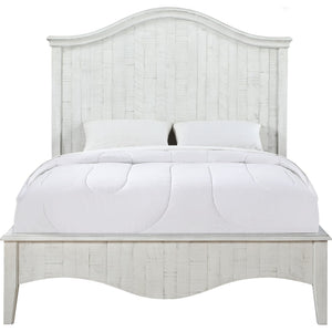 Ella Solid Wood Crown Bed in White Wash