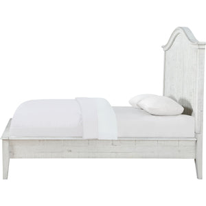 Ella Solid Wood Crown Bed in White Wash