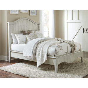 Ella Solid Wood Crown Bed in White Wash