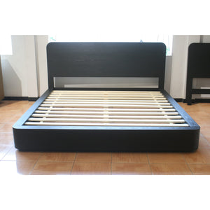Elora Ash Wood Platform Bed in Jet