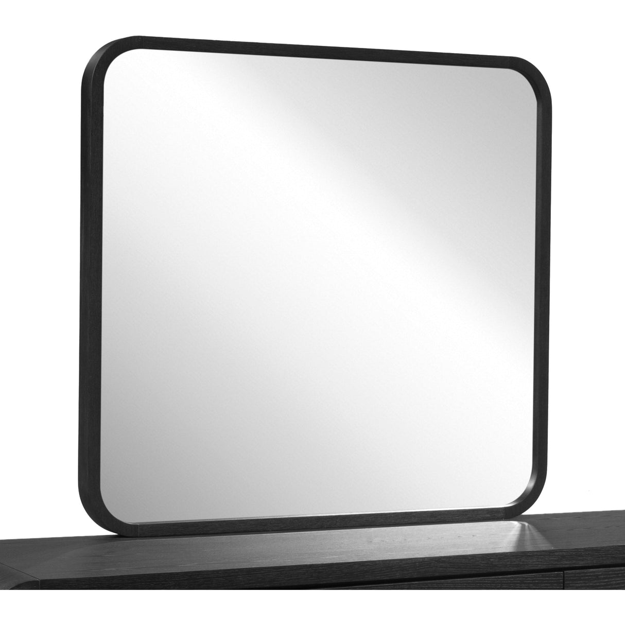 Elora Beveled Glass Mirror in Jet Black Ash