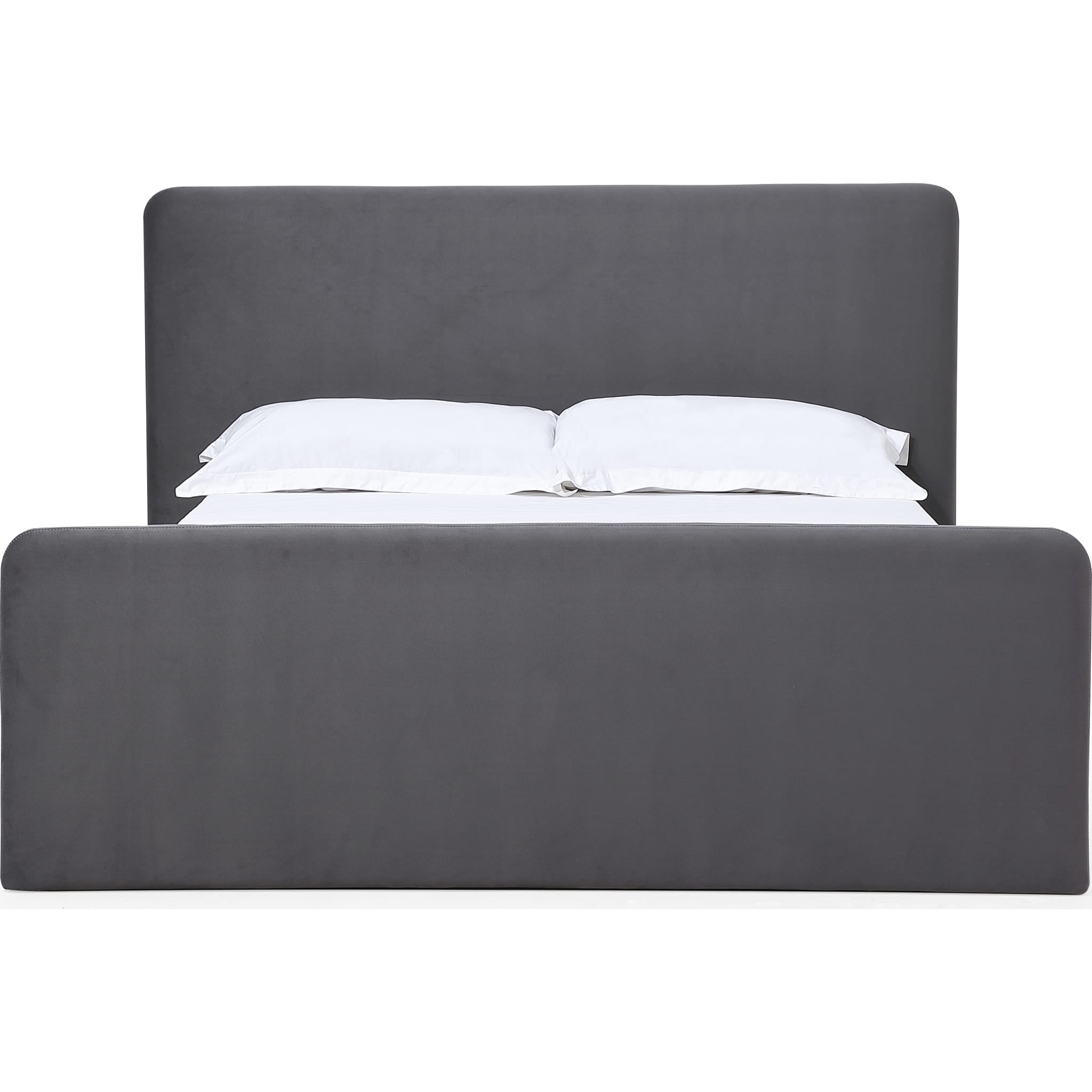 Elora Fully Upholstered Platform Bed in Charcoal Velvet