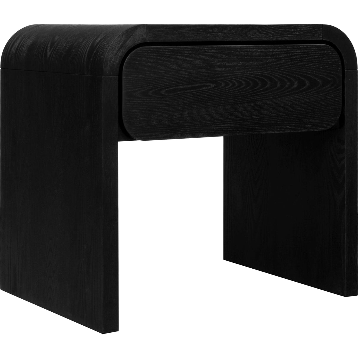 Elora One Drawer Nightstand in Jet Black Ash