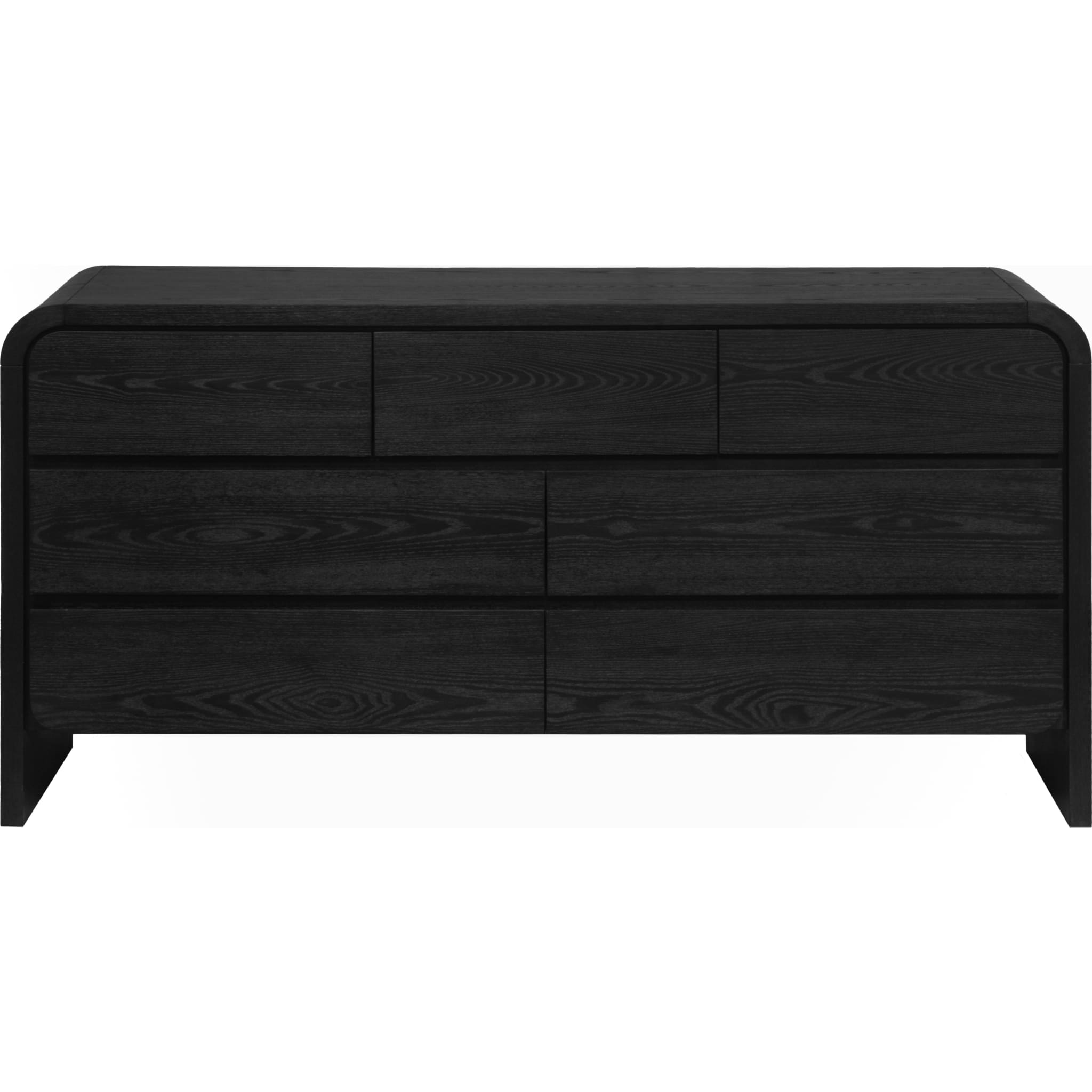 Elora Seven Drawer Dresser in Jet Black Ash