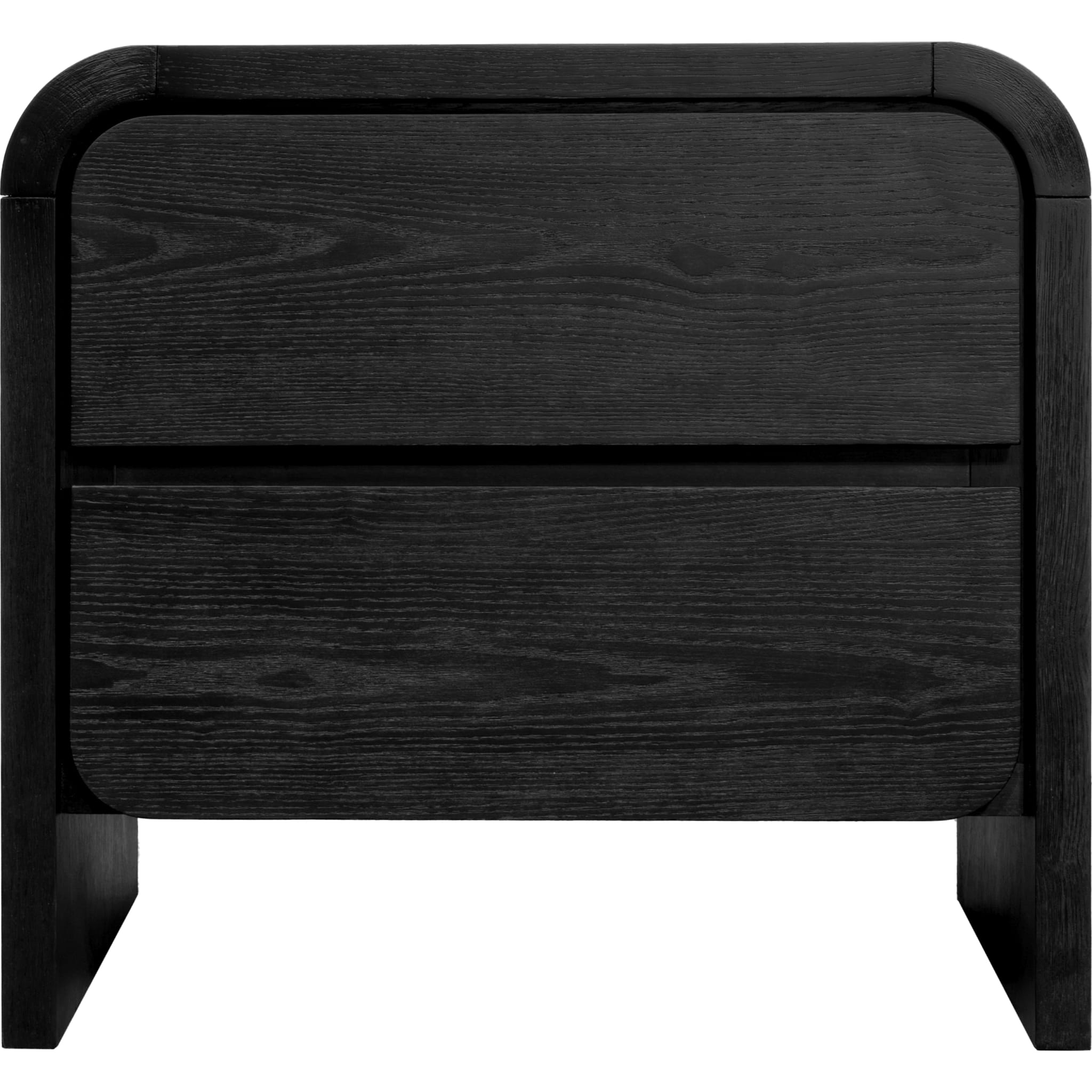 Elora Two Drawer Nightstand in Jet Black Ash