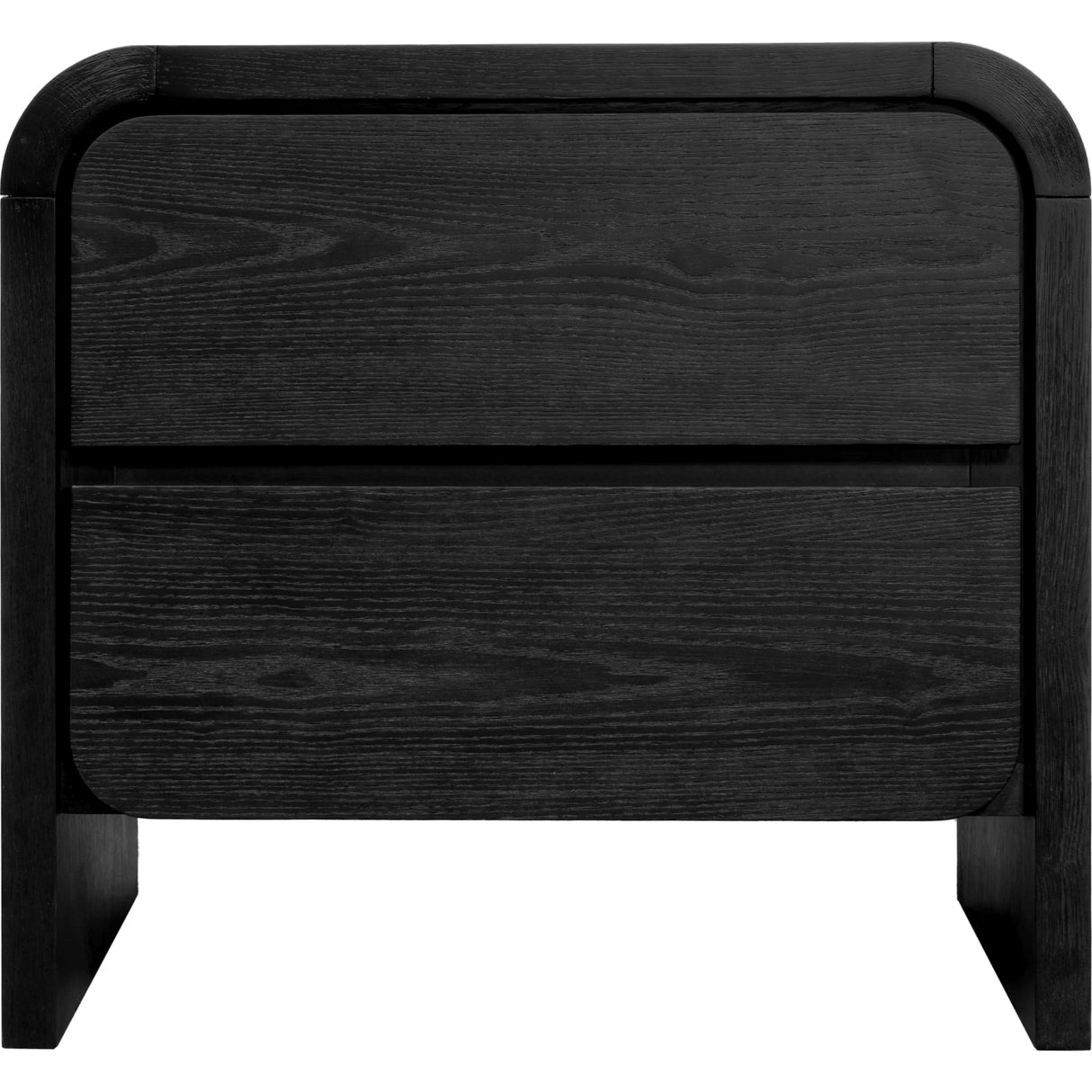 Elora Two Drawer Nightstand in Jet Black Ash