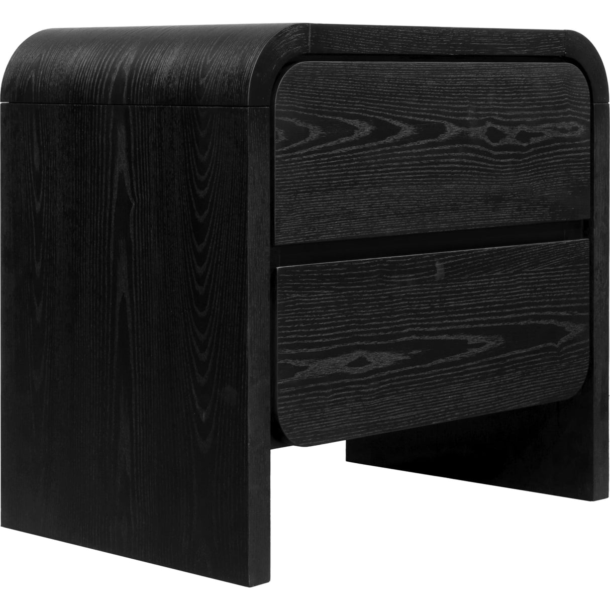 Elora Two Drawer Nightstand in Jet Black Ash
