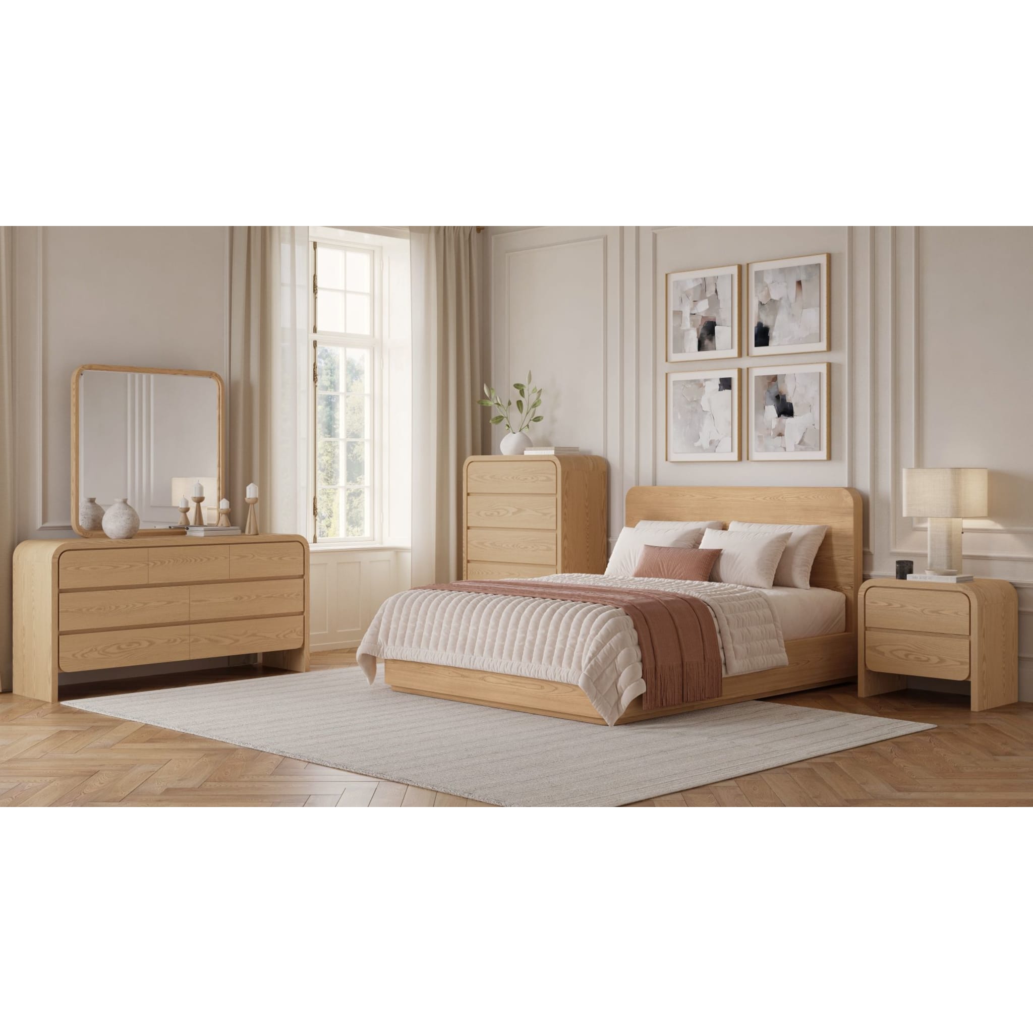 Elora Wood Bed-Timber