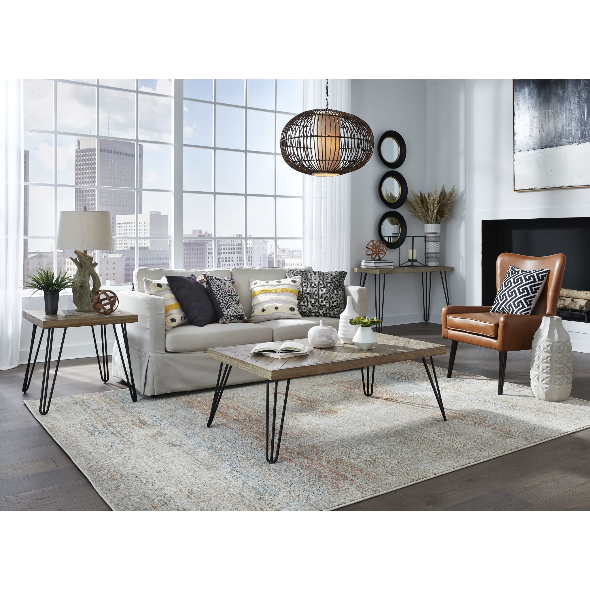 Everson Solid Fir Coffee Table in Sand Dollar