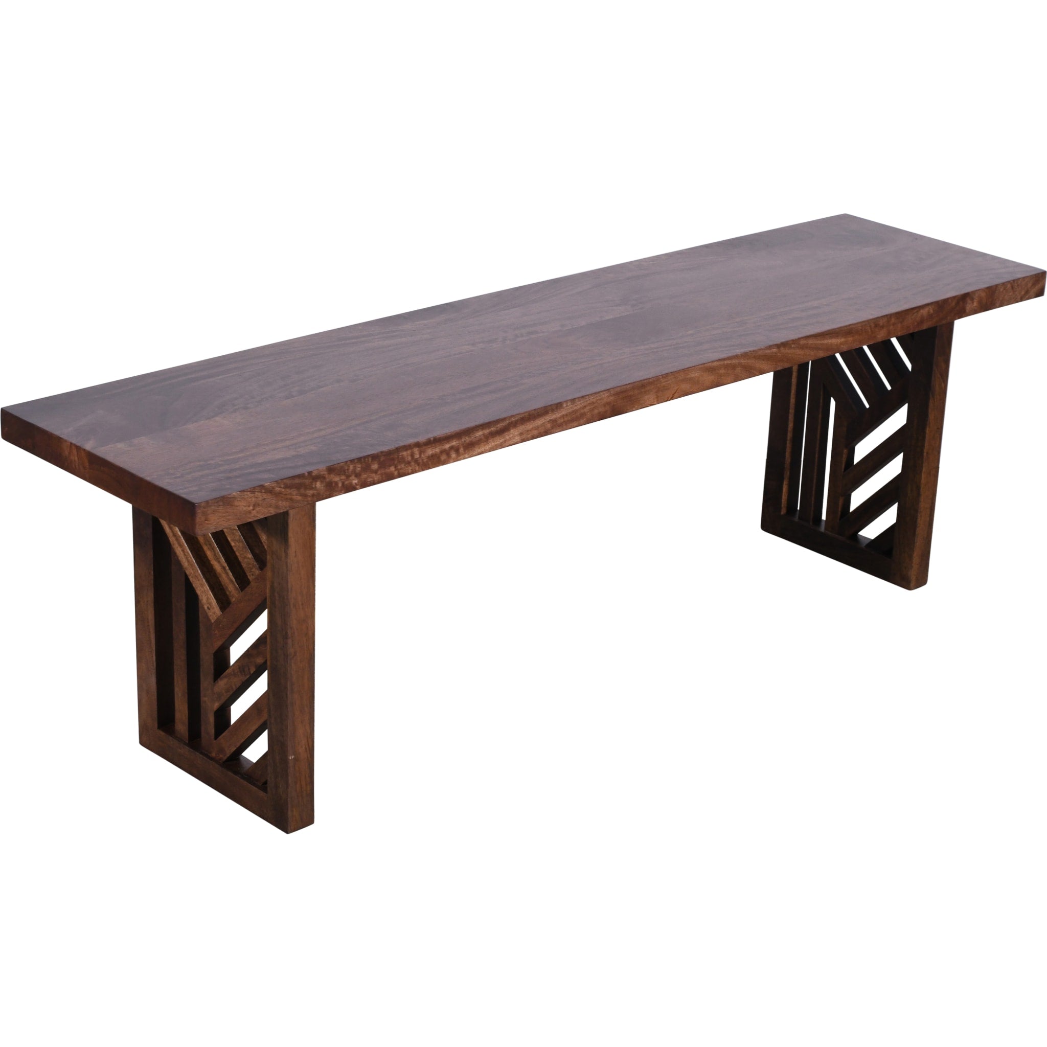 Fevano Solid Wood Dining Bench in Smoked Brown