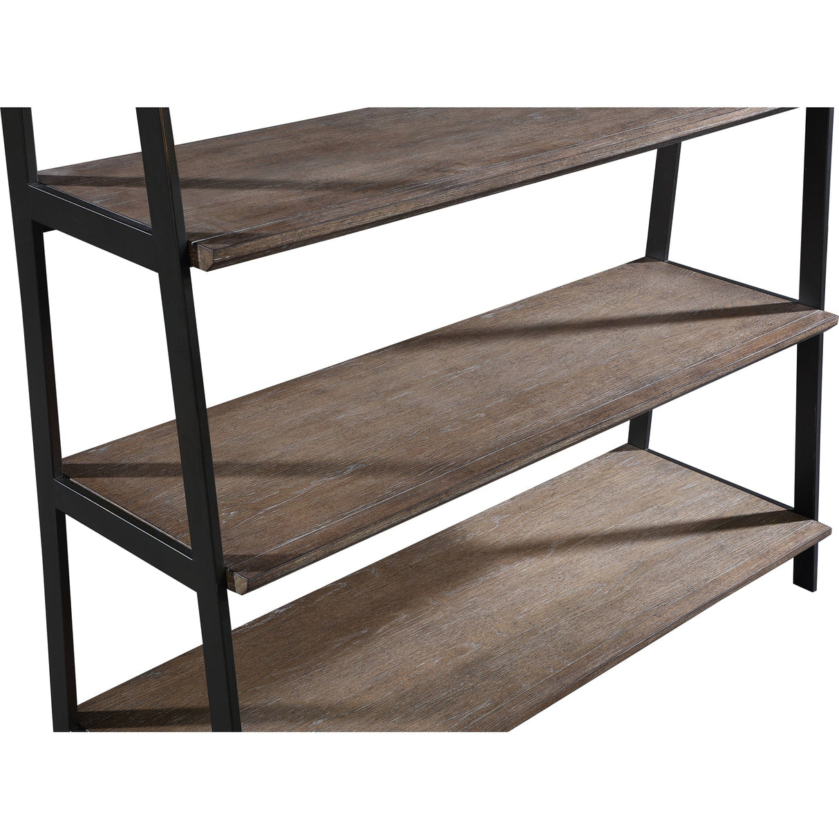 Finch Wood and Metal Etagere Bookcase in Buckwheat and Antique Bronze