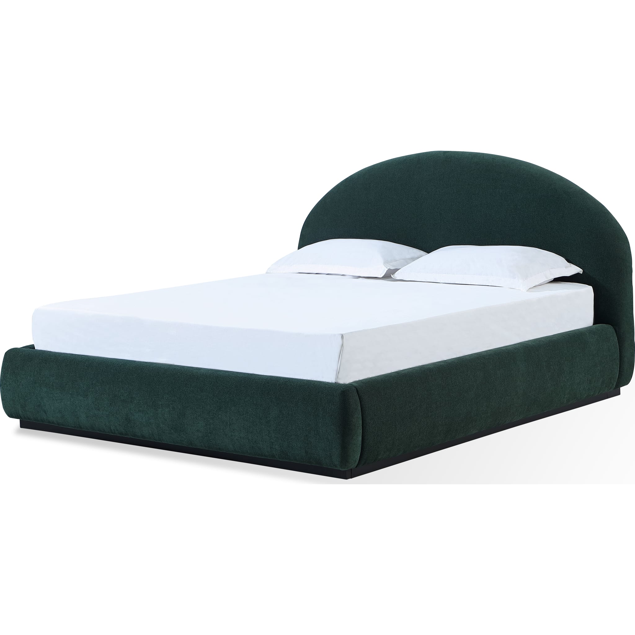 Flex Upholstered Bed in Emerald Chenille
