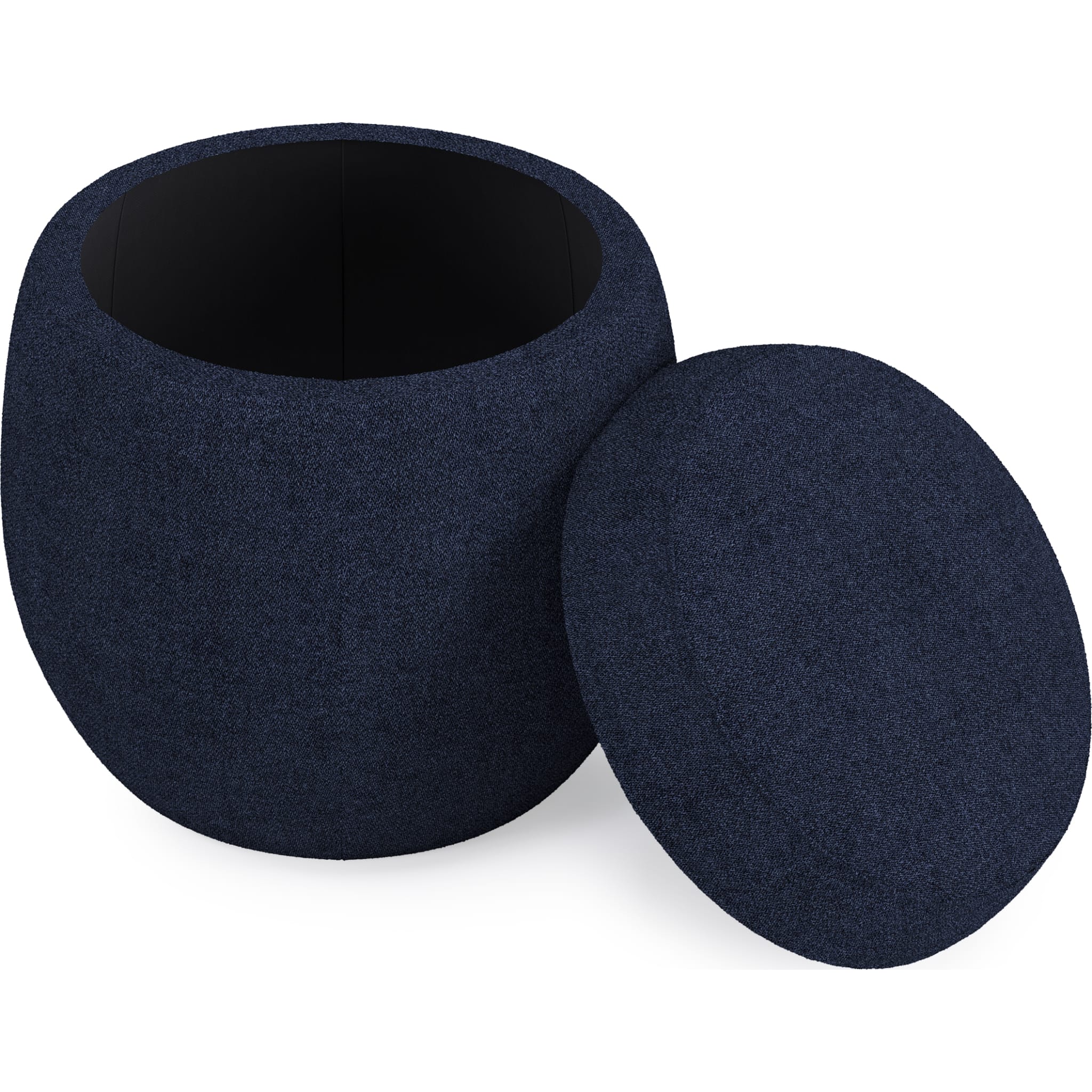 Flex Upholstered Ottoman in Blue Jeans Chenille