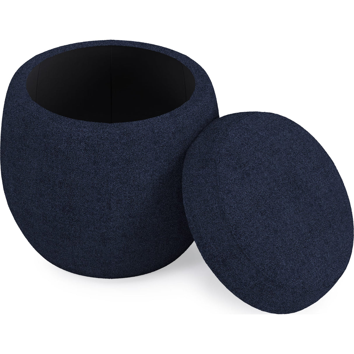 Flex Upholstered Ottoman in Blue Jeans Chenille
