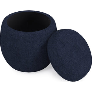 Flex Upholstered Ottoman in Blue Jeans Chenille