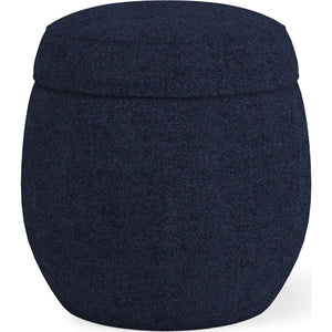 Flex Upholstered Ottoman in Blue Jeans Chenille