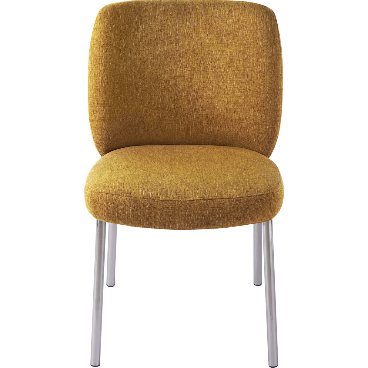 Fomo Chenille-upholstered Stainless Steel Base Dining Chair in Pineapple