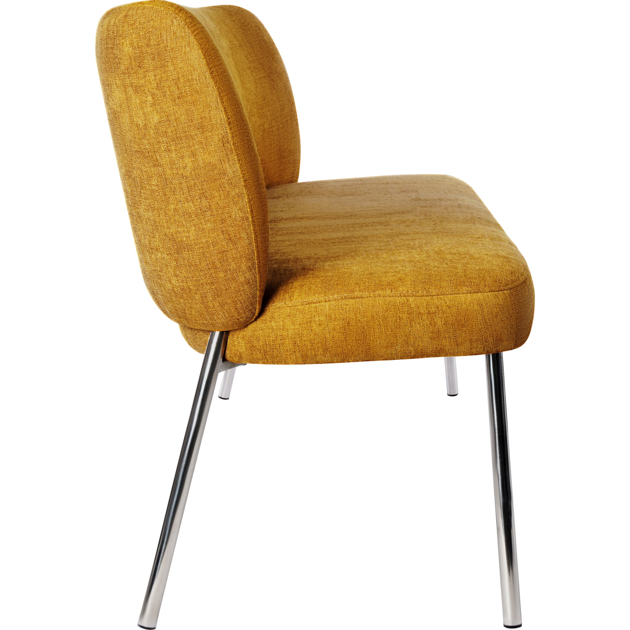 Fomo Chenille-upholstered Stainless Steel Base Dining Chair in Pineapple