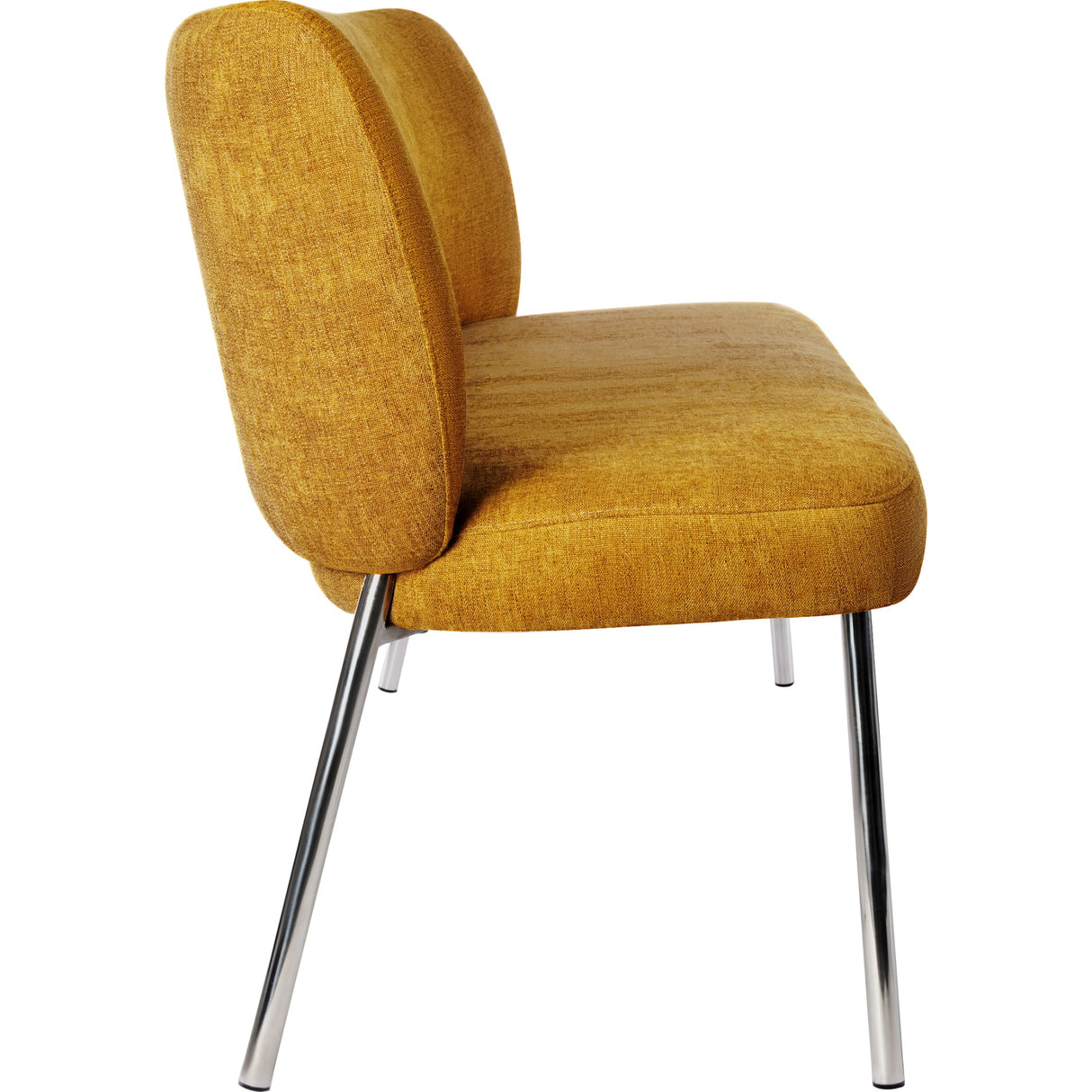 Fomo Chenille-upholstered Stainless Steel Base Dining Chair in Pineapple