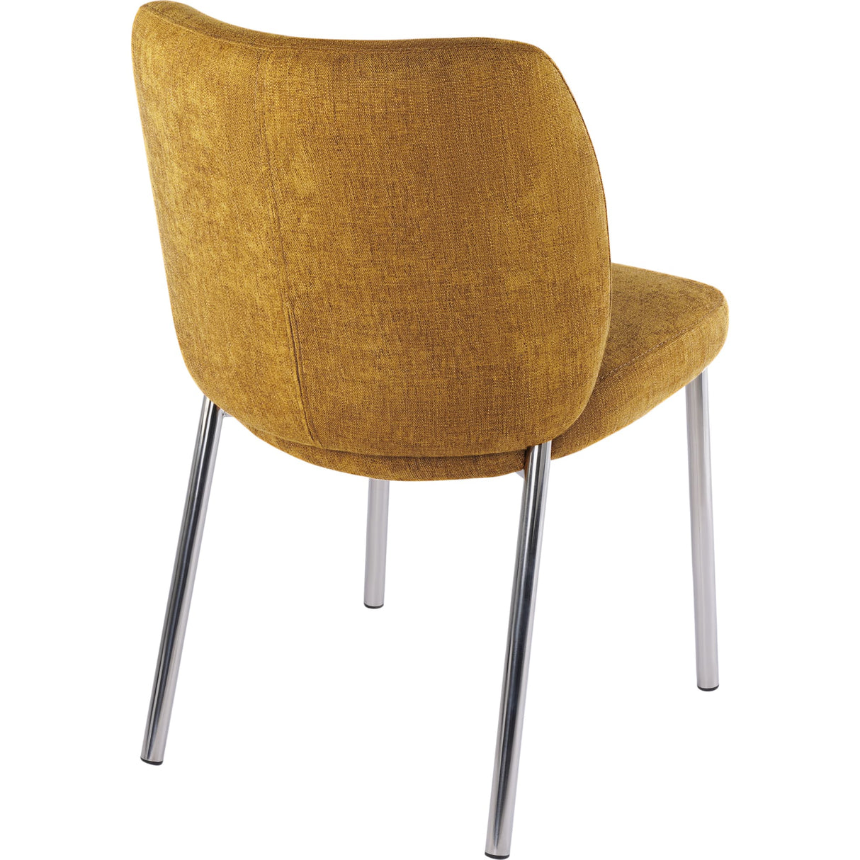Fomo Chenille-upholstered Stainless Steel Base Dining Chair in Pineapple