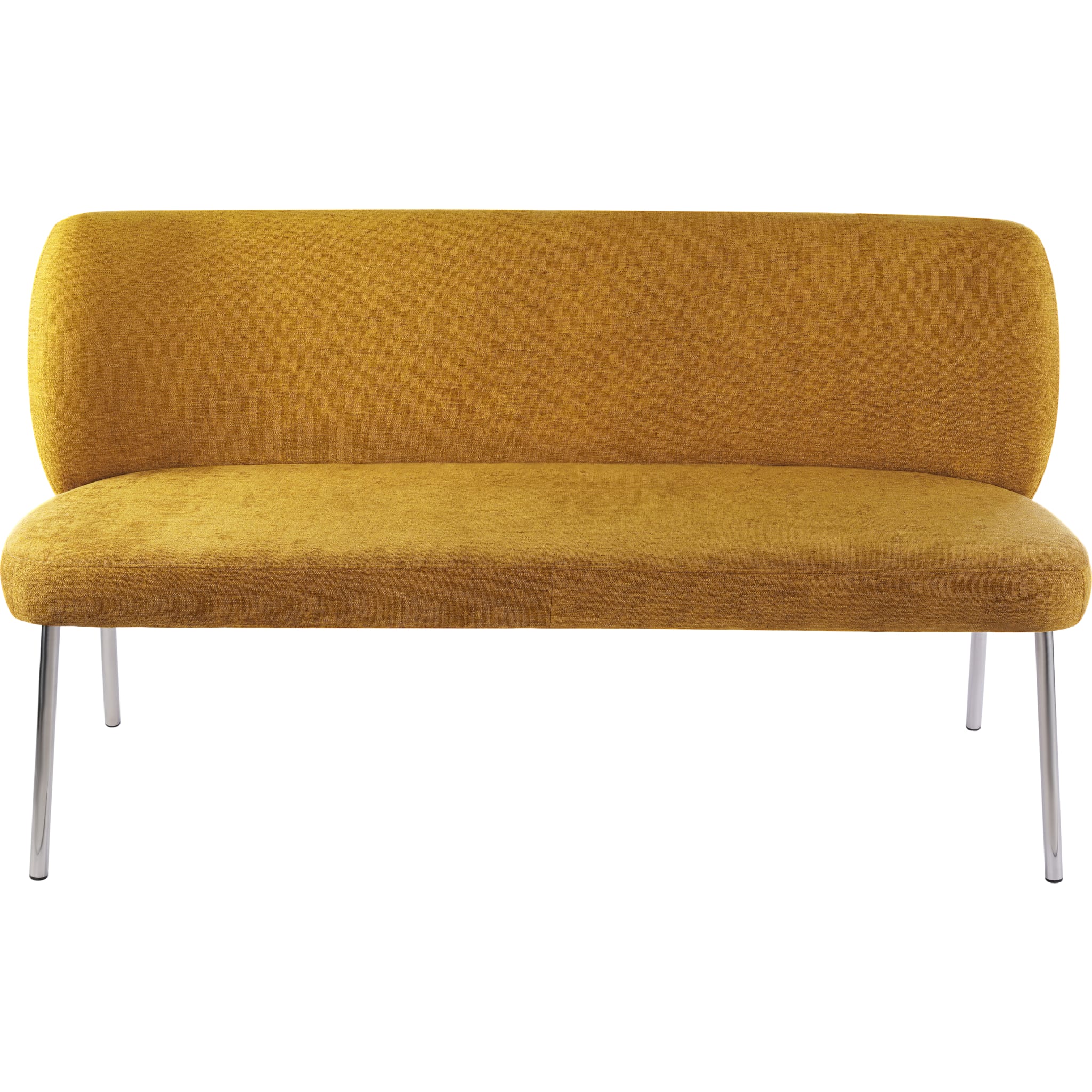 Fomo Chenille-upholstered Stainless Steel Base Settee in Pineapple