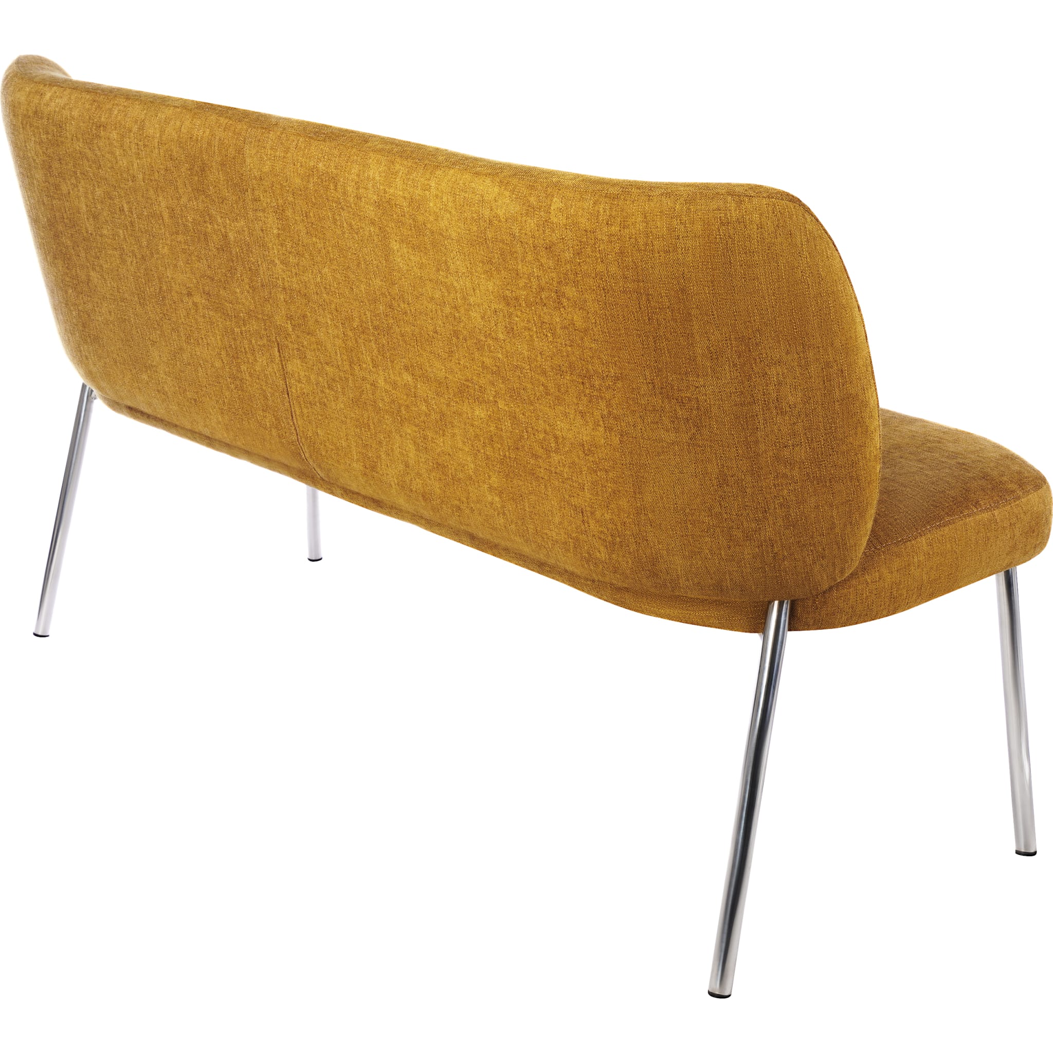 Fomo Chenille-upholstered Stainless Steel Base Settee in Pineapple