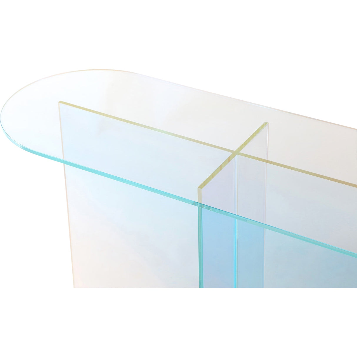 Fomo Console Table in Iridescent Glass