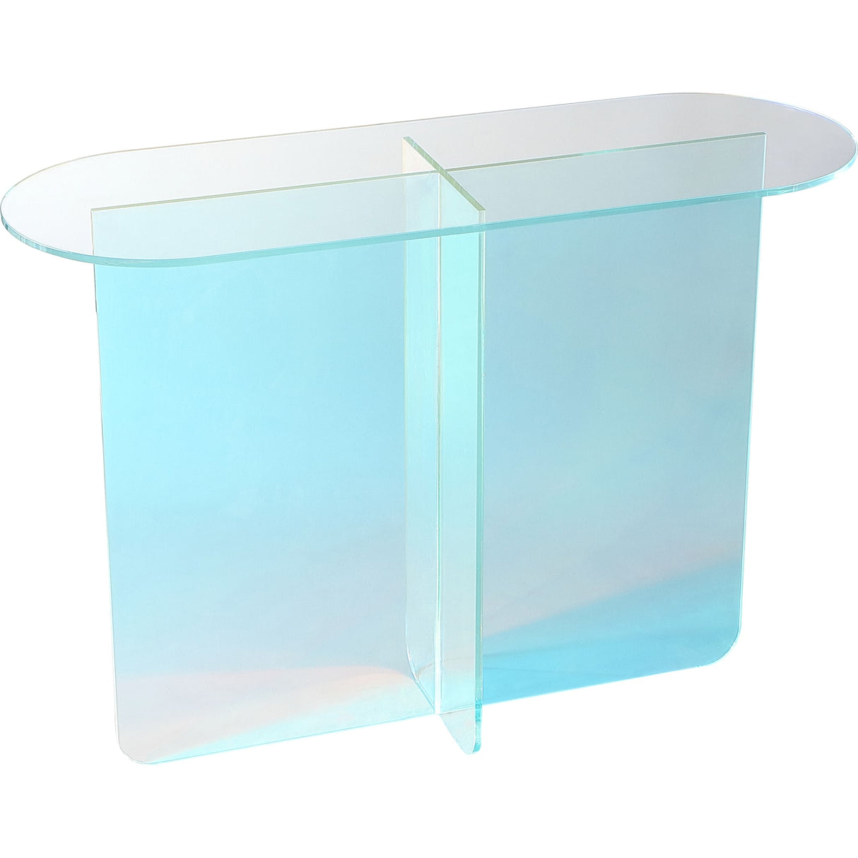 Fomo Console Table in Iridescent Glass