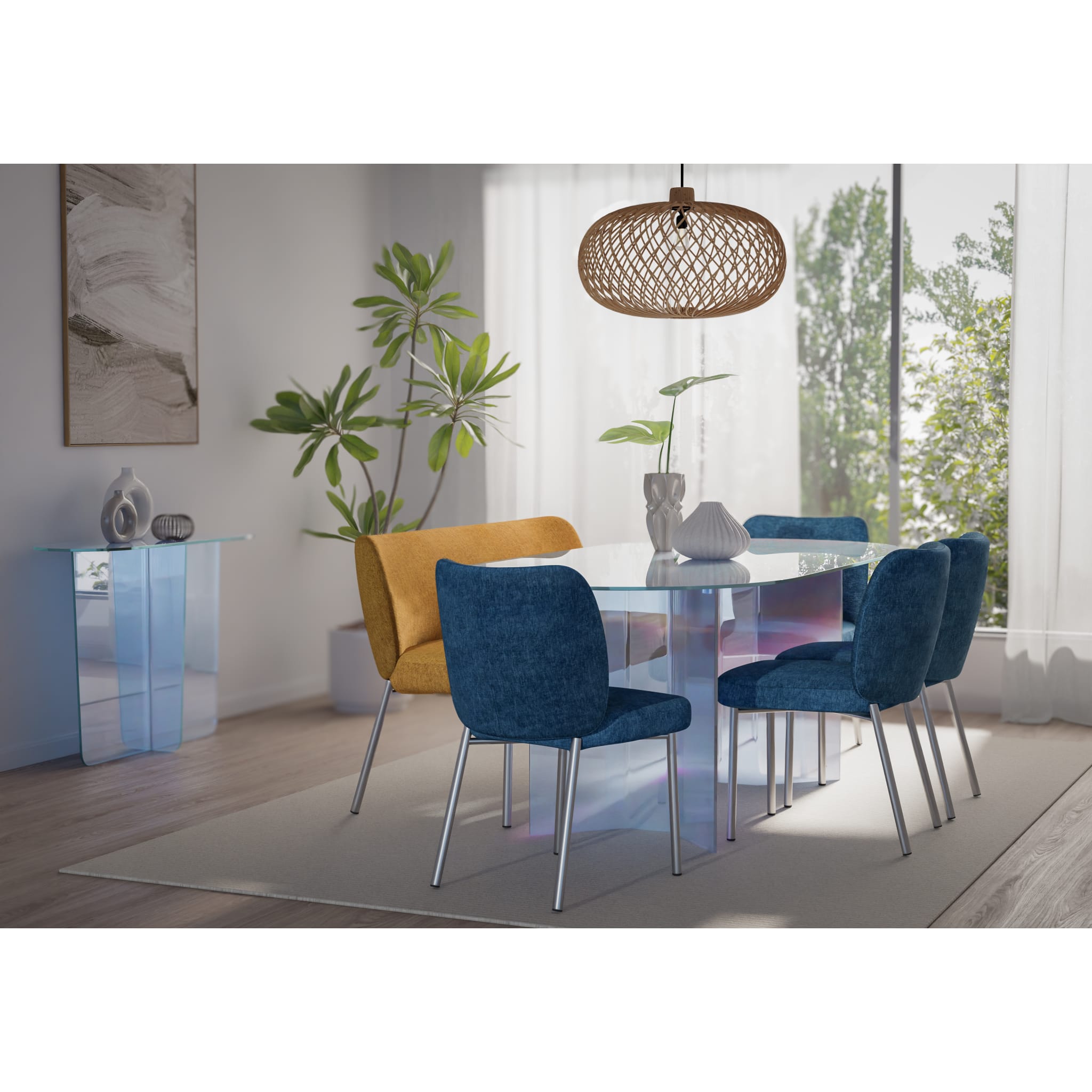 Fomo Console Table in Iridescent Glass