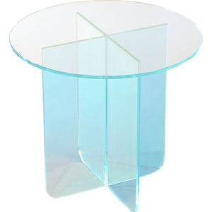 Fomo Large End Table in Iridescent Glass